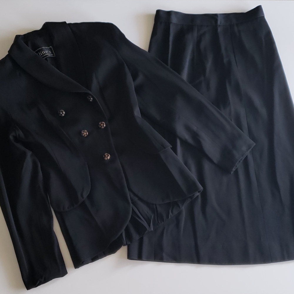 Vtg 40s Black Dress Suit - image 1